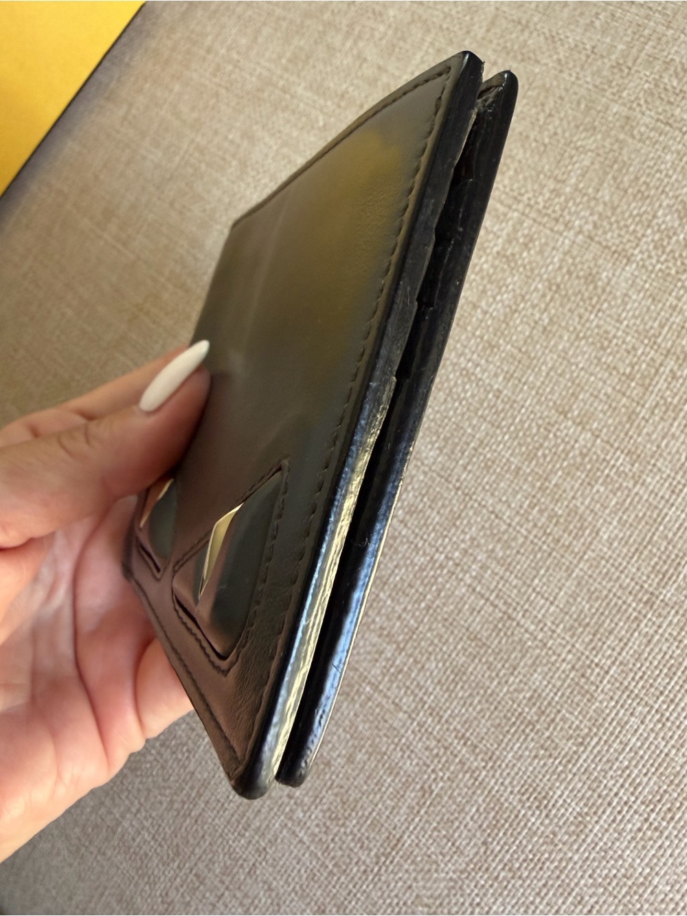 FENDI Bugs Monster Grey Asphalt Leather Palladium Eyes Bifold Men’s Wallet Box - Picture 13 of 15